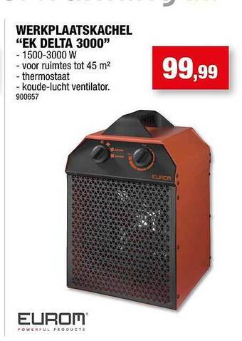 Hubo Werkplaatskachel ek delta 3000 aanbieding
