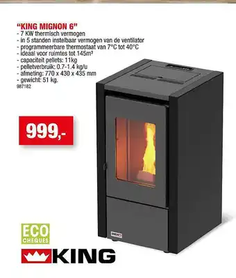 Hubo Pelletkachel king mignon 6 aanbieding