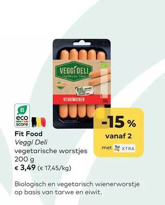 Bio Planet Fit food veggi deli vegetarische worstjes aanbieding