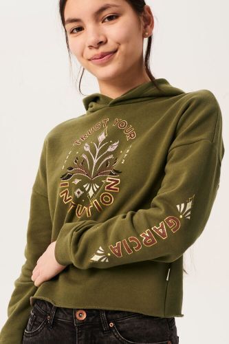 Jeans Centre Garcia hoodie groen aanbieding