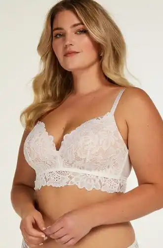 Hunkemöller Hunkemöller voorgevormde longline bh zonder beugel shiloh wit aanbieding