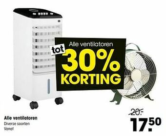 Alle ventilatoren 30% korting