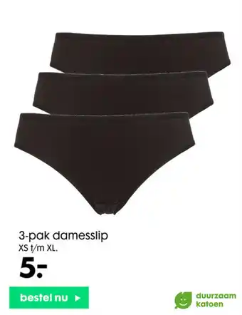 3-pak damesslip XS t/m XL