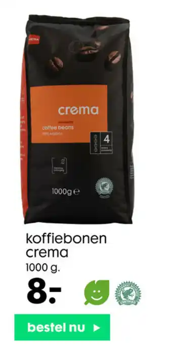 HEMA Koffiebonen crema aanbieding