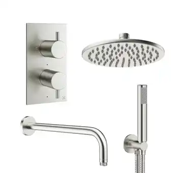 Crosswater mpro inbouw douche set met 30cm regendouche wandmontage handdoucheset geborsteld rvs