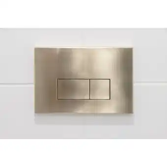 Qeramiq push metal bedieningsplaat geborsteld goud met rechthoek dualflush frontbediening voor geberit up320 inbouwreservoir