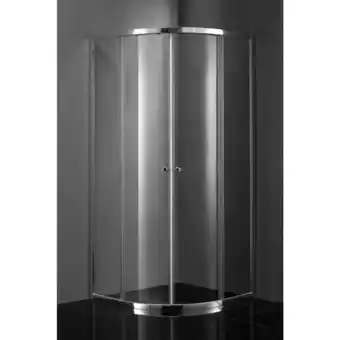 Sawiday Adema glass douchecabine 100x100x185cm kwartrond 2 schuifdeuren chroom profiel en helder glas aanbieding