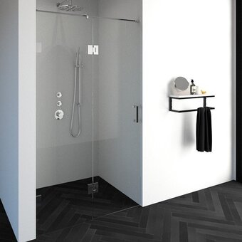 Sawiday Saniclass create douchedeur 120x200cm 2-delig profielloos met antikalk en 8mm veiligheidsglas chroom glans aanbieding