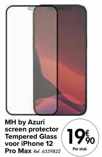 Carrefour Mh by azuri screen protector tempered glass voor iphone 12 pro max aanbieding