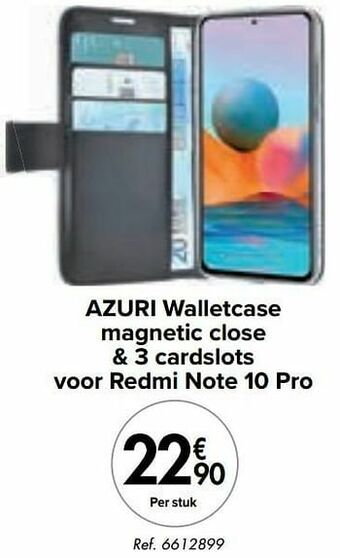 Azuri walletcase magnetic close + 3 cardslots voor redmi note 10 pro