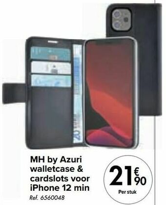 Carrefour Mh by azuri walletcase + cardslots voor iphone 12 min aanbieding