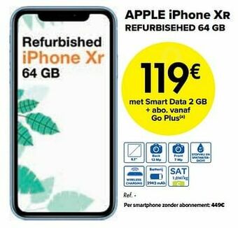 Carrefour Apple iphone xr refurbisehed 64 gb aanbieding