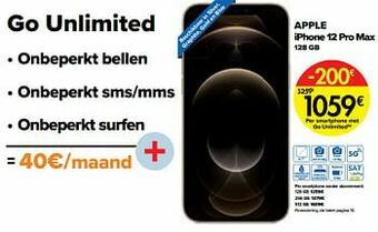 Carrefour Apple iphone 12 pro max 128 gb aanbieding