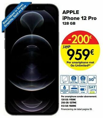 Carrefour Apple iphone 12 pro 128 gb aanbieding