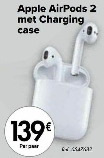 Carrefour Apple airpods 2 met charging case aanbieding