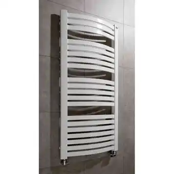 Rosani round designradiator 57x121cm met aansluiting op hoekpunten 611watt mat wit