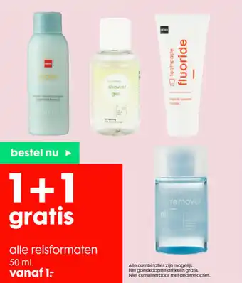 HEMA Alle Reisformaten 50ml aanbieding