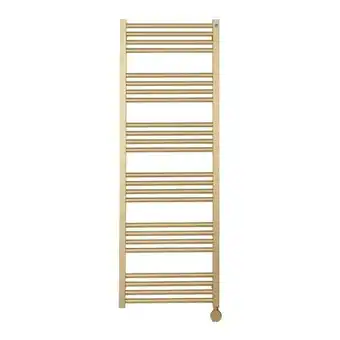 Sawiday Crosswater mpro elektrische handdoekradiator 50x140cm 600 watt messing geborsteld (goud) aanbieding