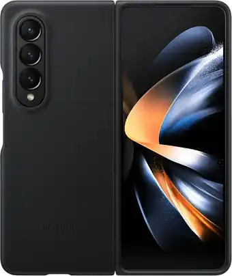 Bol.com Origineel samsung galaxy z fold 4 hoesje leather cover zwart aanbieding