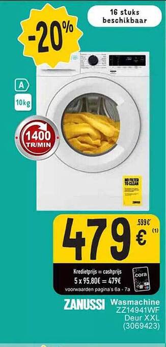 Cora Zanussi wasmachine aanbieding