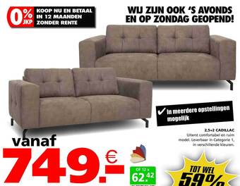 Seats and Sofas 2,5+2 cadillac aanbieding