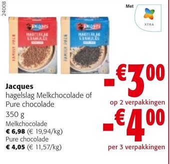 Colruyt Jacques hagelslag Melkchocolade of Pure chocolade aanbieding