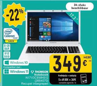 Cora Thomson notebook aanbieding