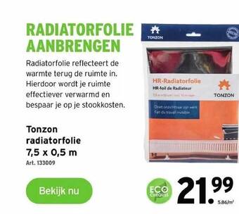 GAMMA Tonzon radiatorfolie aanbieding