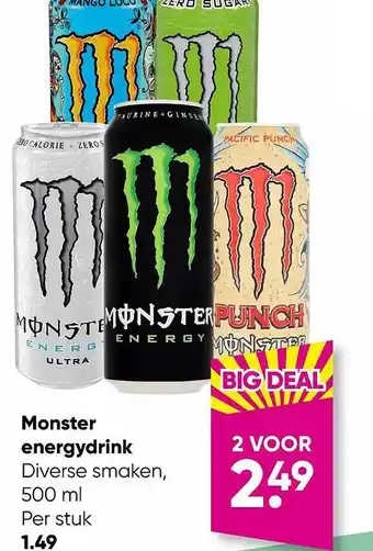 Big Bazar Monster energydrink aanbieding