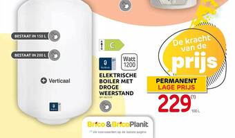 Brico Elektrische boiler met droge weerstand aanbieding