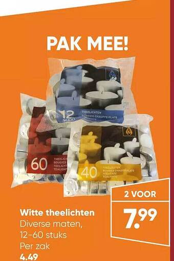 Big Bazar Witte theelichten aanbieding