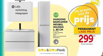 Brico Hangend badkamermeubel milenio l.80 cm aanbieding