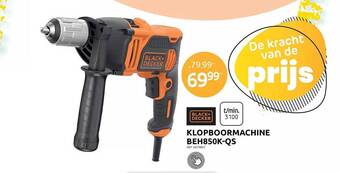 Brico Black + decker klopboormachine beh850k-qs aanbieding