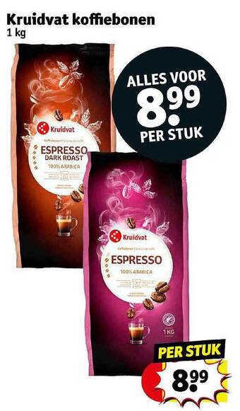 Kruidvat Kruidvat koffiebonen aanbieding