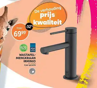 Brico Aquavive wastafelmengkraan irminio aanbieding