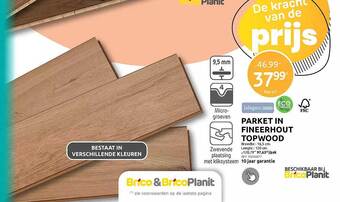 Brico Parket in fineerhout topwood aanbieding