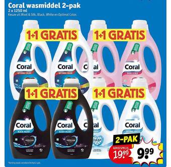 Kruidvat Coral wasmiddel 2-pak aanbieding