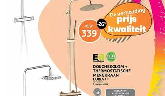 Brico Douchekolom + thermostatische mengkraan luisa ii aanbieding