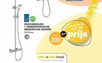 Brico Aquavive douchekolom + thermostatische mengkraan grande aanbieding