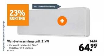 Wandverwarmingsunit 2 kw