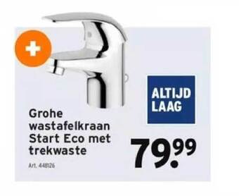 GAMMA Grohe wastafelkraan start eco met trekwaste aanbieding