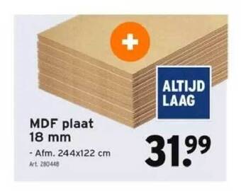 GAMMA Mdf plaat 18 mm aanbieding