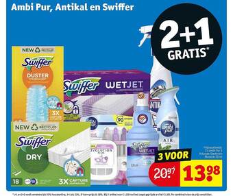 Kruidvat Ambi pur, antikal en swiffer aanbieding