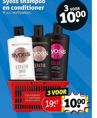 Kruidvat Syoss shampoo en conditioner aanbieding