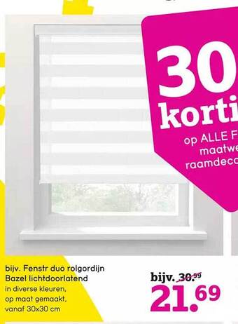 Leen Bakker Fenstr duo rolgordijn bazel lichtdoorlatend aanbieding