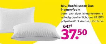 Leen Bakker Hoofdkussen duo memoryfoam aanbieding