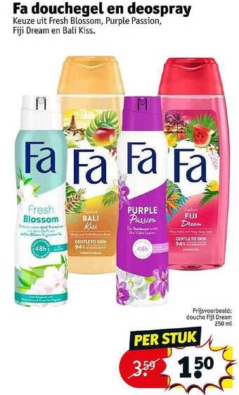 Kruidvat Fa douchegel en deospray aanbieding