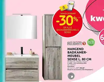 Brico Allibert hangend badkamermeubel sense l.80 cm aanbieding