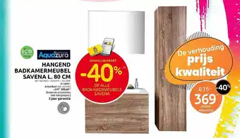 Aquazuro hangend badkamermeubel savena l.80 cm