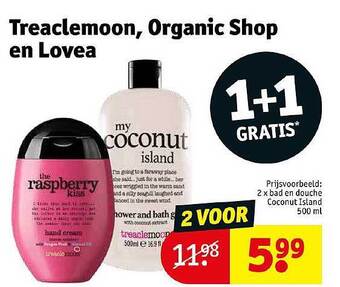 Kruidvat Treaclemoon, organic shop en lovea aanbieding